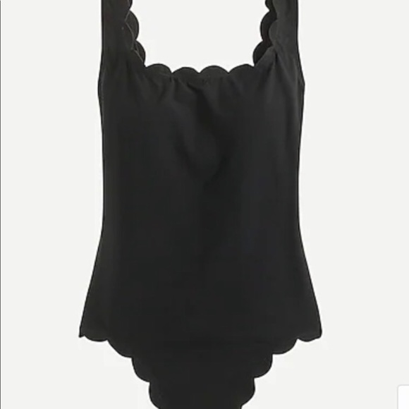 J. Crew Other - J. Crew Black Scalloped One Piece Swimsuit